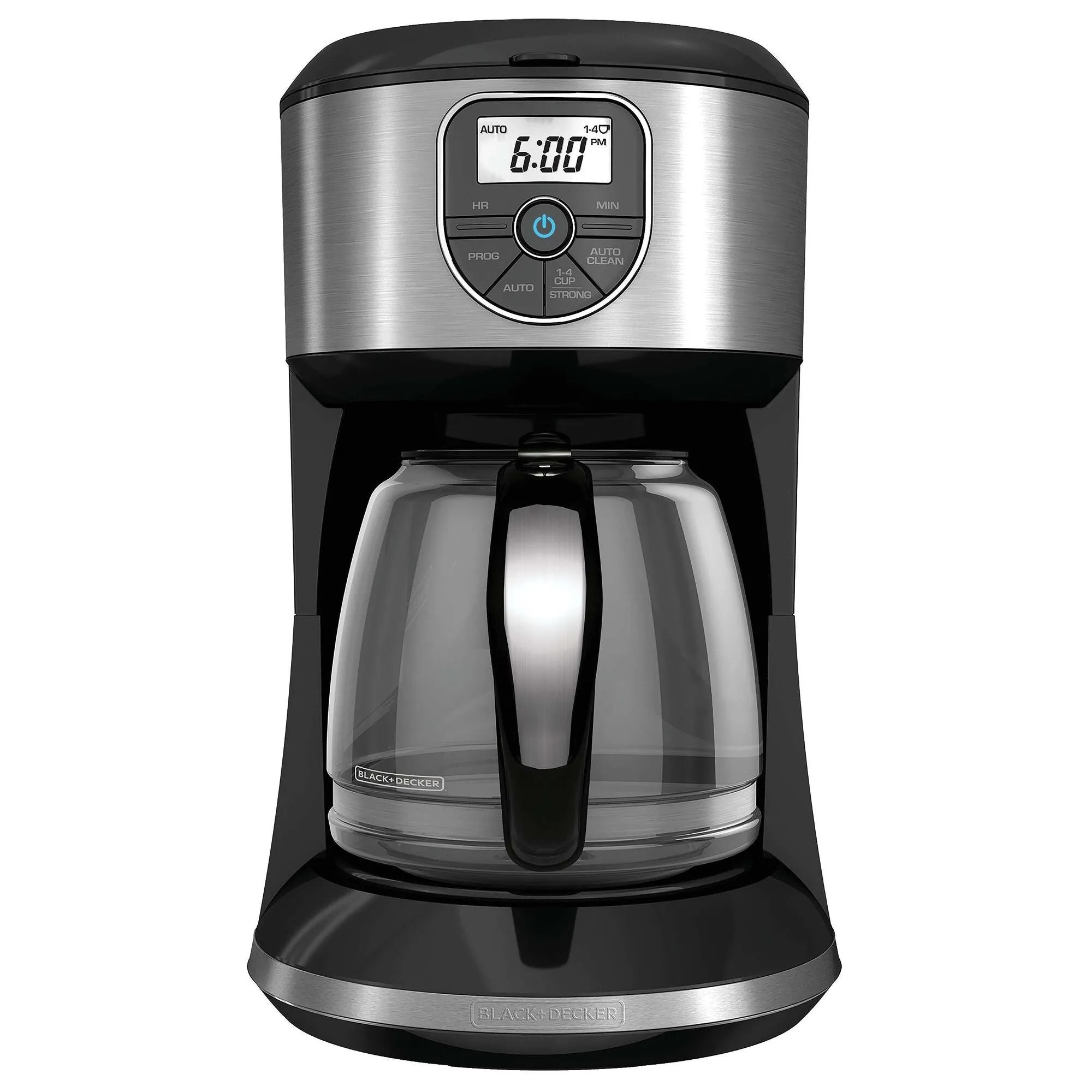 12-Cup Programmable Coffee Maker, Silver| Black, Stainless Steel