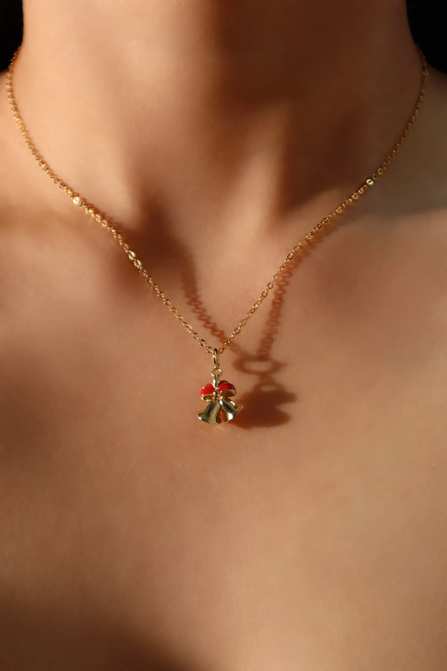 18K Gold Vermeil Christmas Bell Necklace