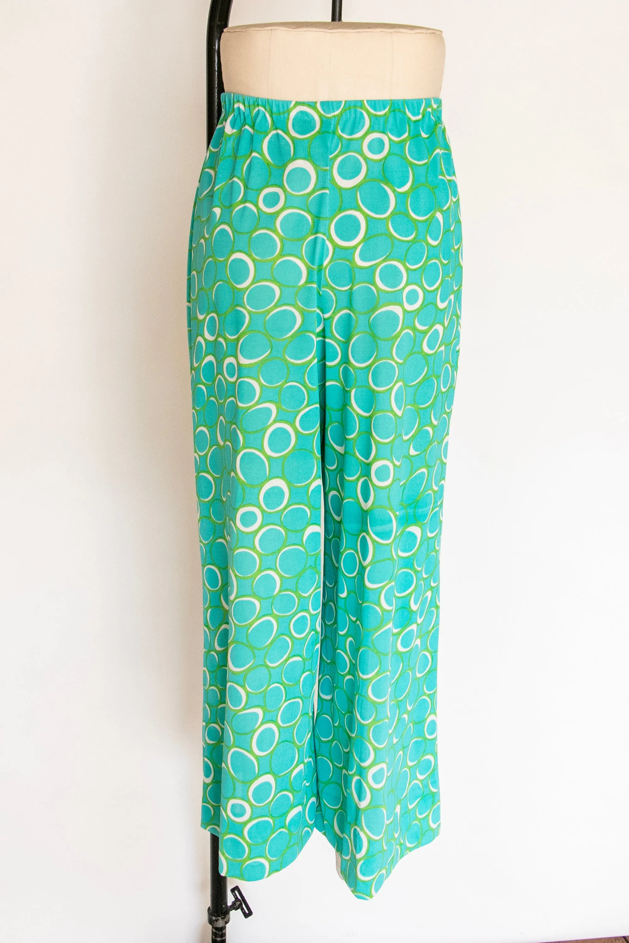 1970s Lounge Pants Printed Wide Leg S