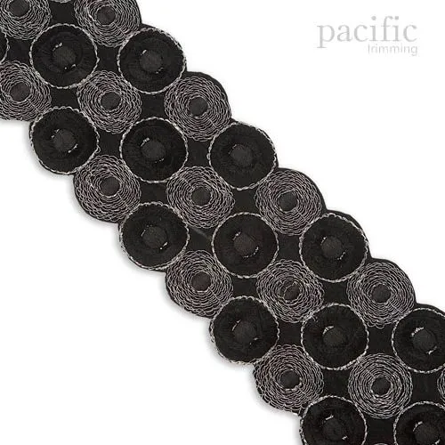 2 1/2" Dot Embroidery Trim (Iron-on) : 330014TR (2 Colors)