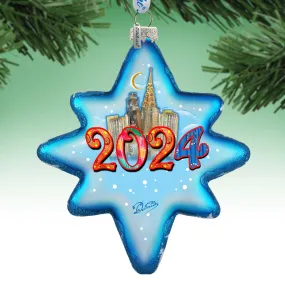 2024 Dated Glass Ornament, Santa & Christmas Decor  - 755-047-D24 by G. DeBrekht