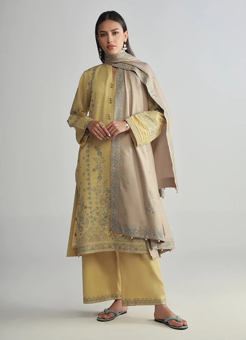 3 PC Khaddar Embroidered Suit