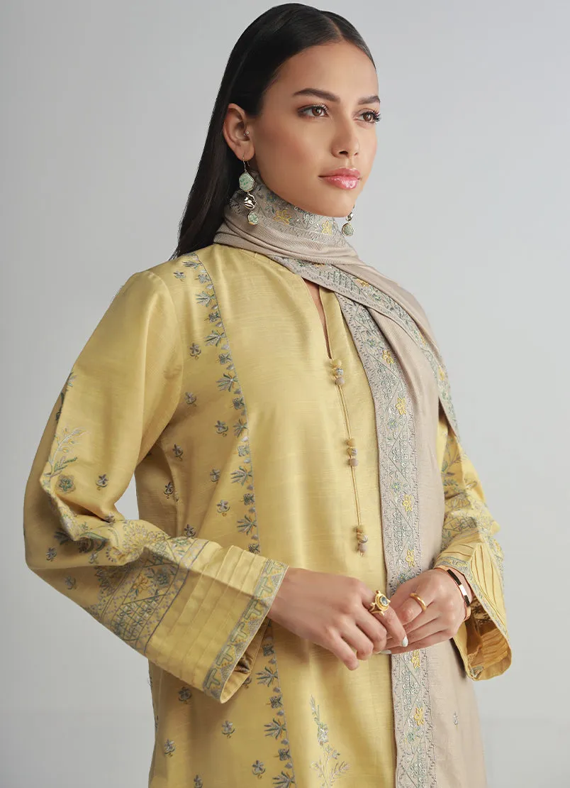 3 PC Khaddar Embroidered Suit