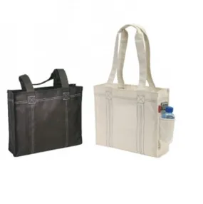 600D Polyester Deluxe Tote Bag with Easy Access Side Pocket