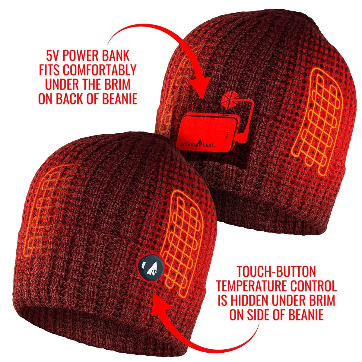 ActionHeat 5V Battery Heated Waffle Knit Hat