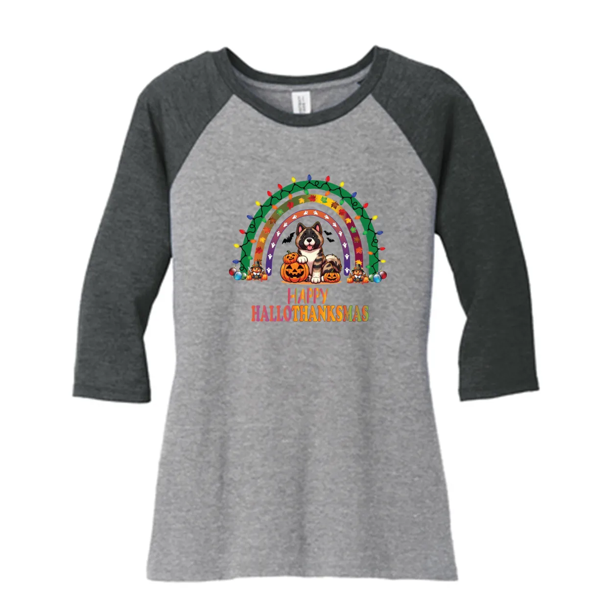 Akita HalloThanksMas District ® Women’s Perfect Tri ® 3/4-Sleeve Raglan