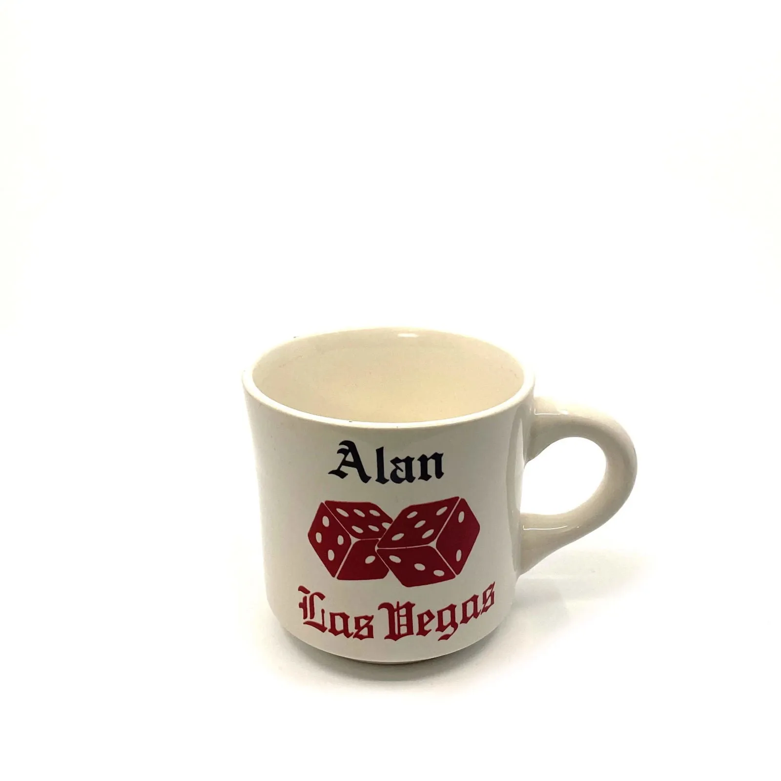 ALAN Las Vegas Dice White Ceramic Personalized Coffee Cup 10 Fl Oz