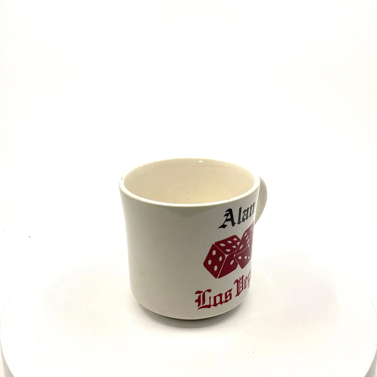 ALAN Las Vegas Dice White Ceramic Personalized Coffee Cup 10 Fl Oz