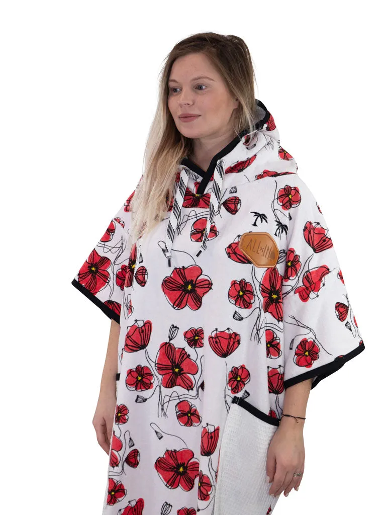 All-In Ladies T Poncho Coquelicot ECRU Surf Poncho