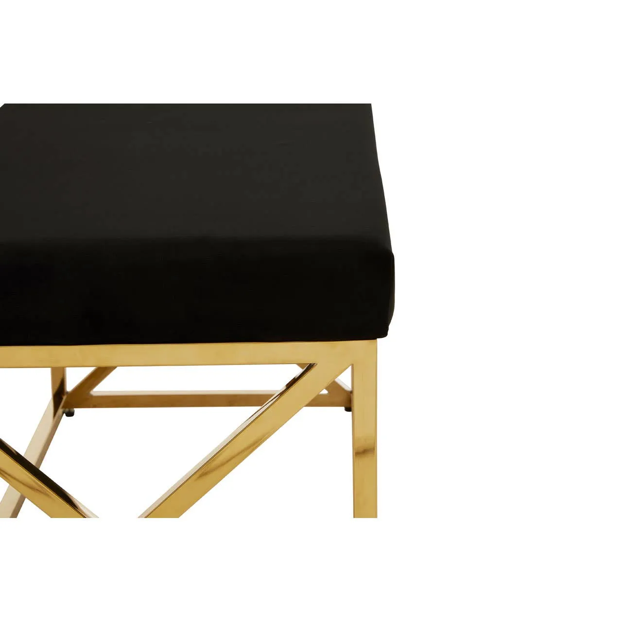 Allure Black Velvet / Gold Finish Bench