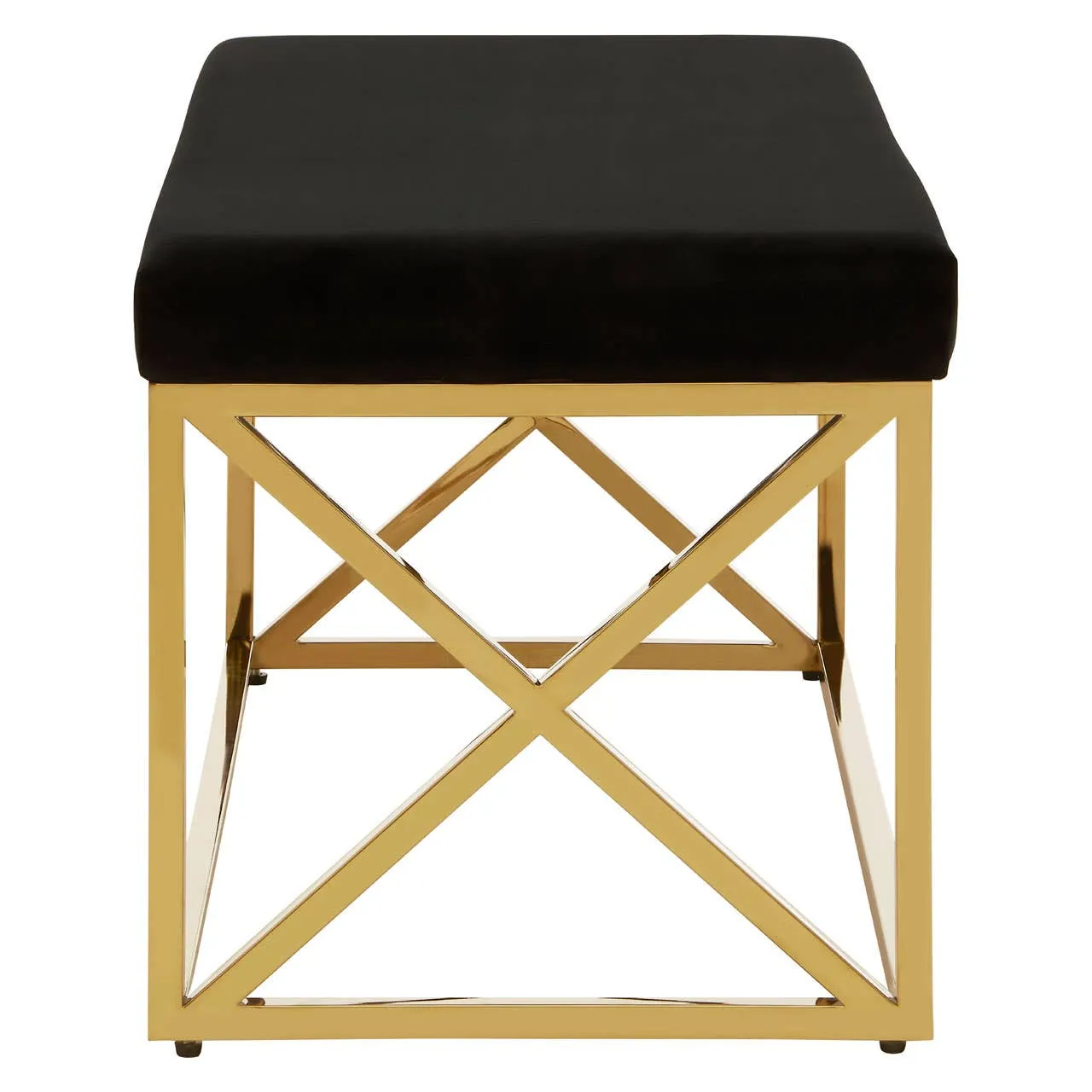 Allure Black Velvet / Gold Finish Bench