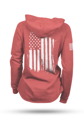 America - Lightweight Women's V-Neck Hoodie