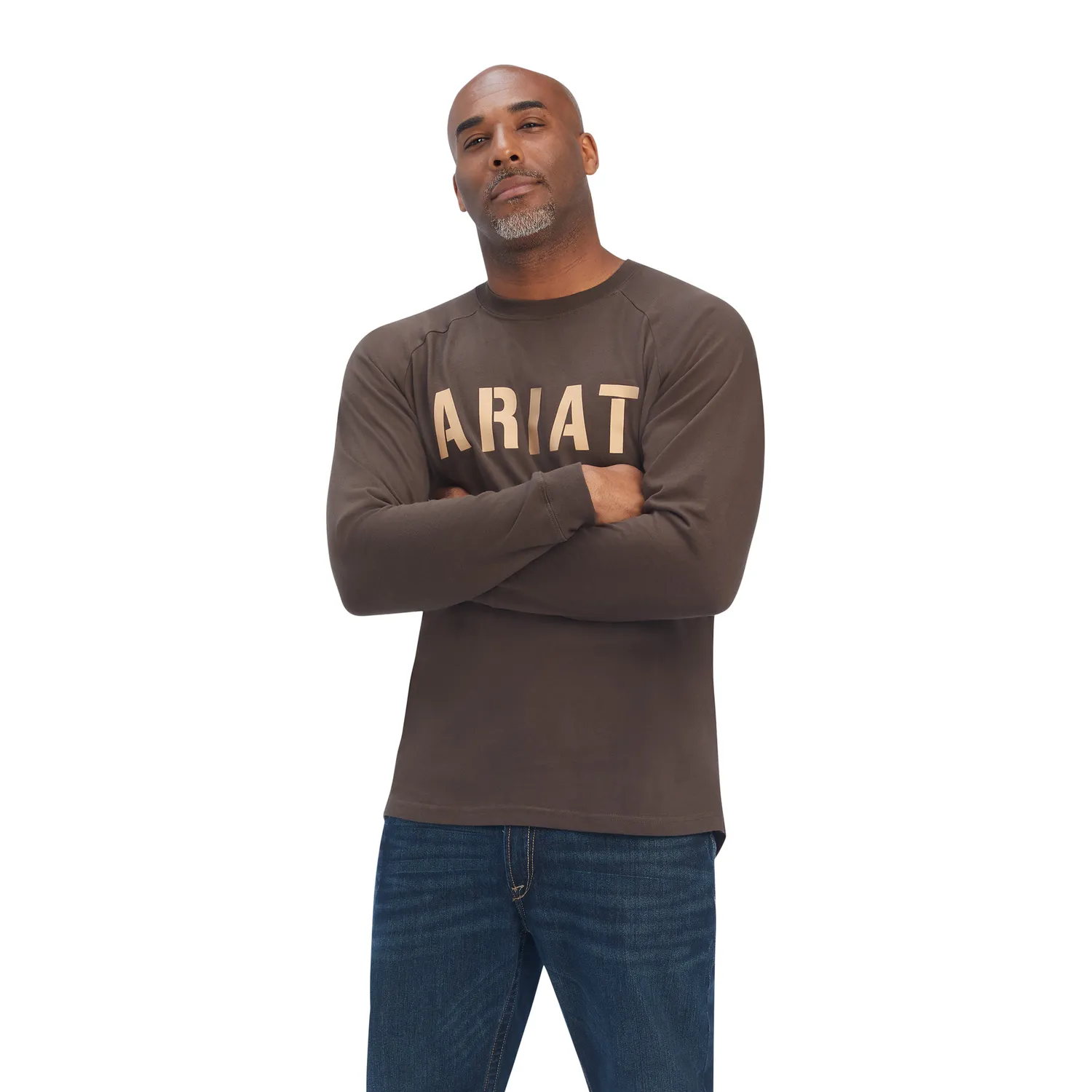 ARIAT Mens Rebar Cotton Strong Block L/S T-Shirt Wren