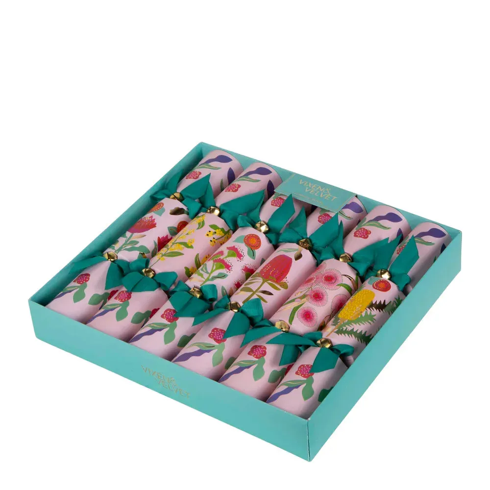 Australian Native Pink Flower Crackers (set of 6)