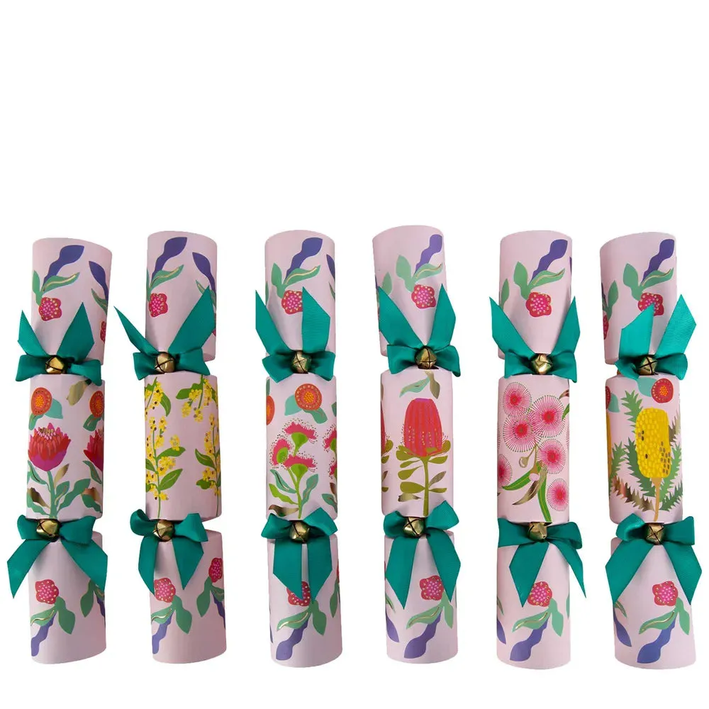 Australian Native Pink Flower Crackers (set of 6)