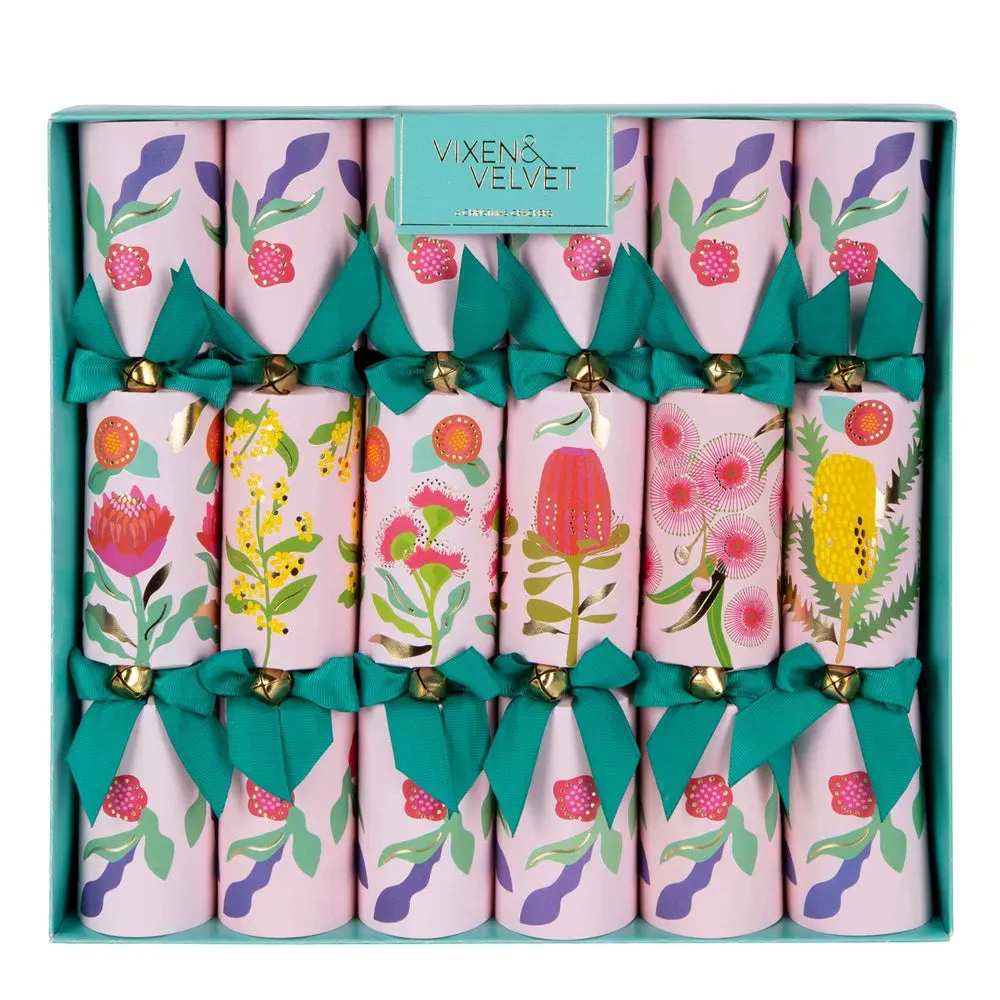 Australian Native Pink Flower Crackers (set of 6)