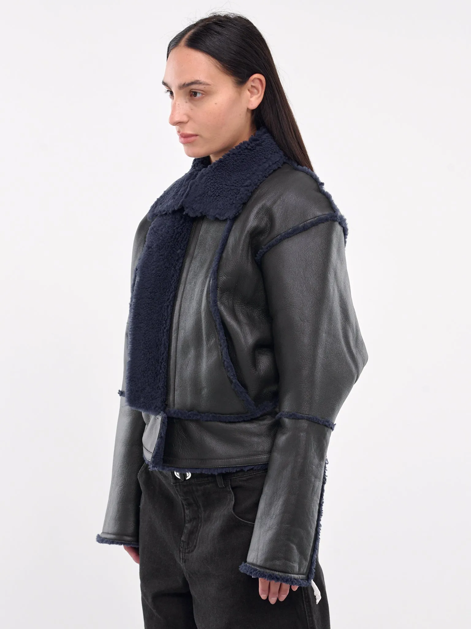 Aviator Shearling Jacket (24036162-BLUE-GRAPHITE)