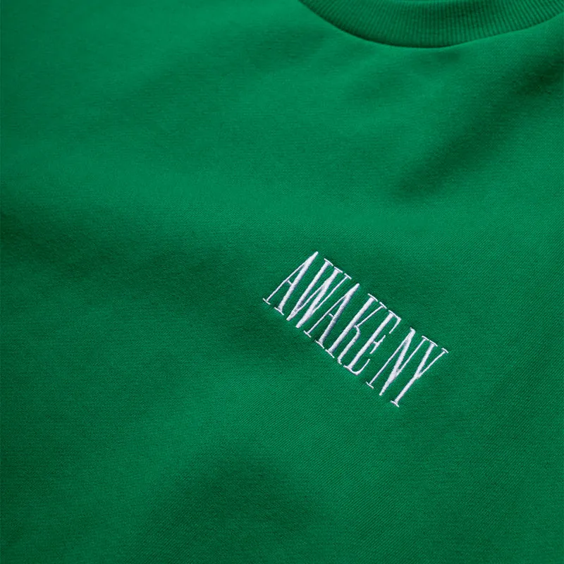 Awake NY Spire Logo Embroidered Crewneck - Green