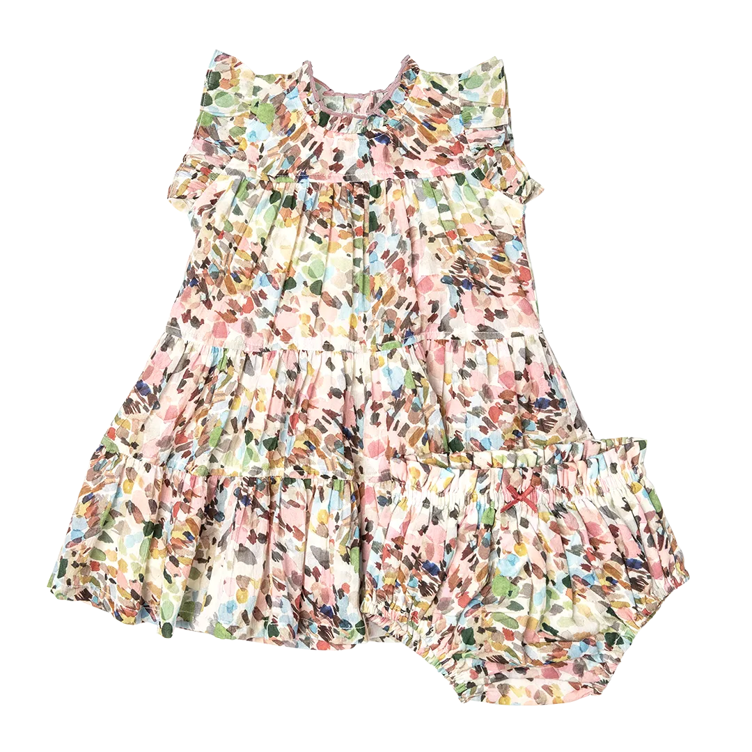 Baby Girls Kalani Dress Set - Watercolor Brush