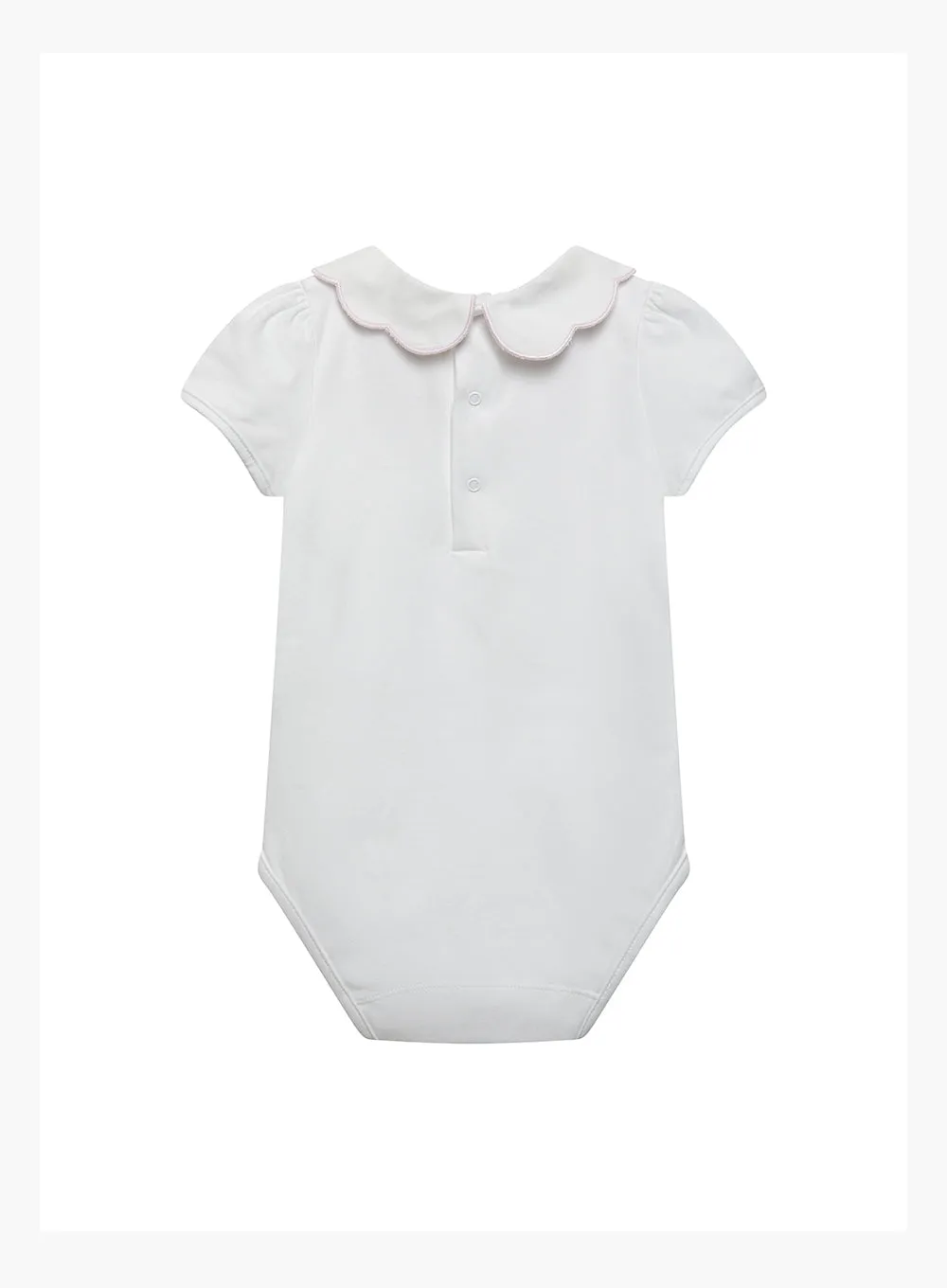 Baby Short-Sleeved Ava Embroidered Petal Body