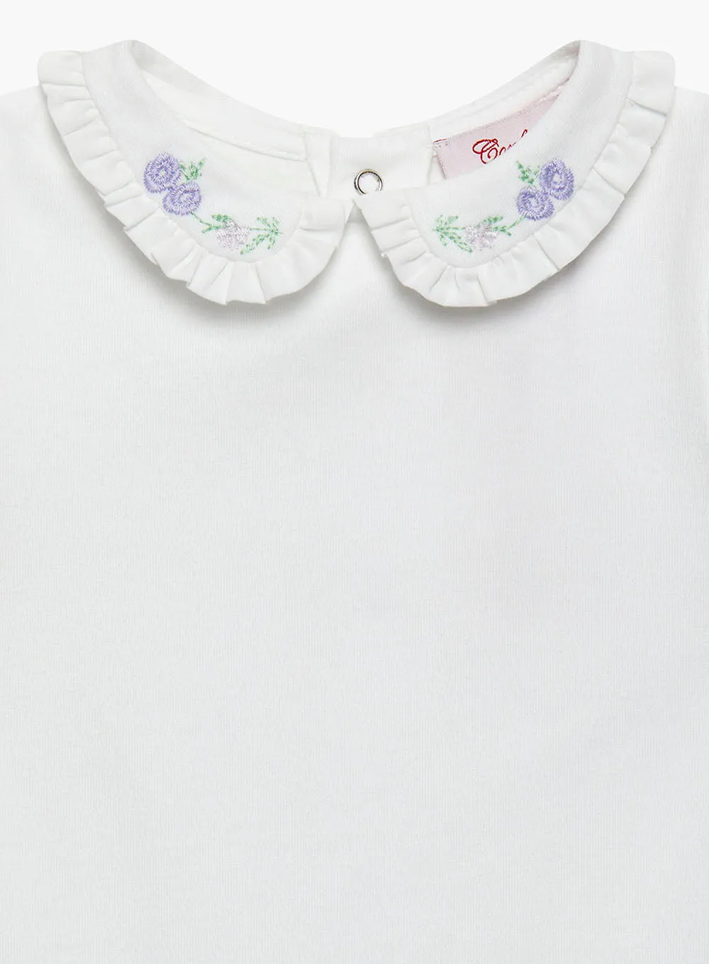 Baby Short-Sleeved Floral Embroidered Body