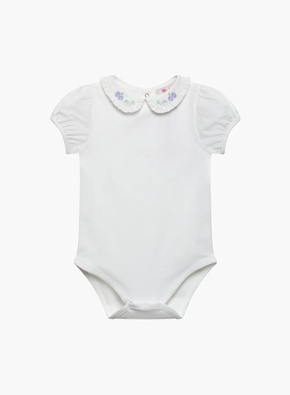 Baby Short-Sleeved Floral Embroidered Body