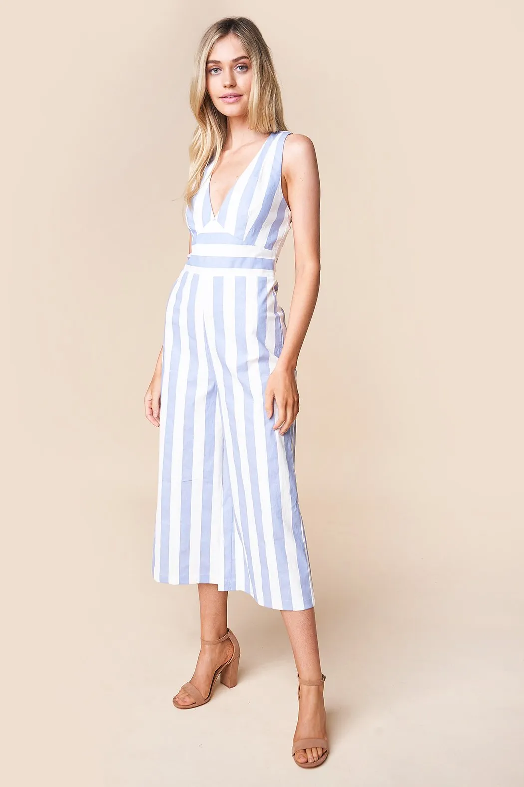 Bahama Mama Striped Halter Jumpsuit