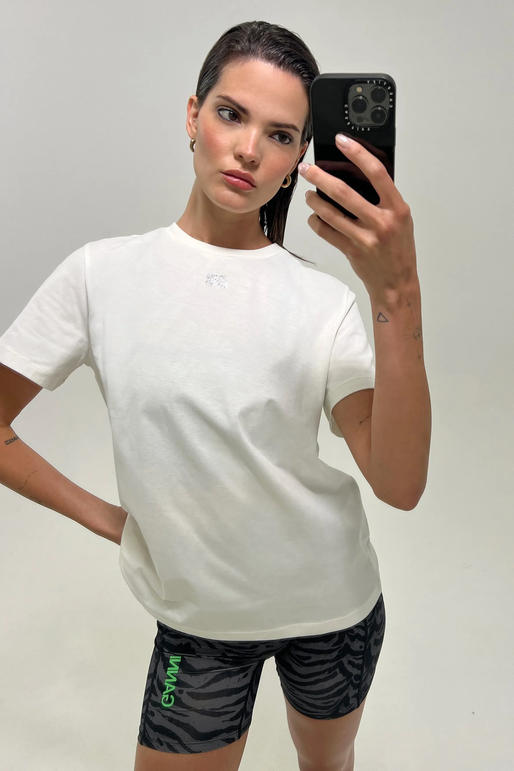 Basic Jersey Rhinestone Relaxed T-Shirt