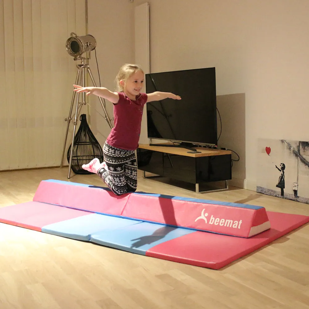 Beemat Foldable Balance Beam & Mat | Pink & Blue (Value Pack)