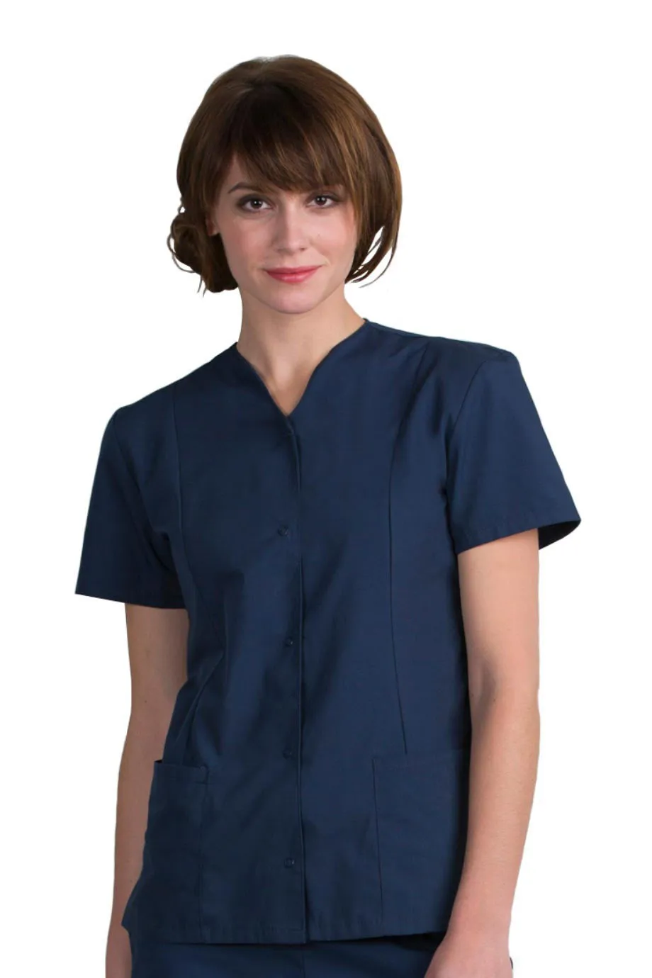 Black Housekeeping Snap Front Tunic