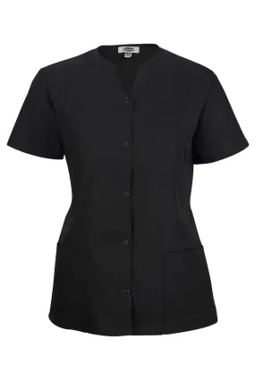 Black Housekeeping Snap Front Tunic