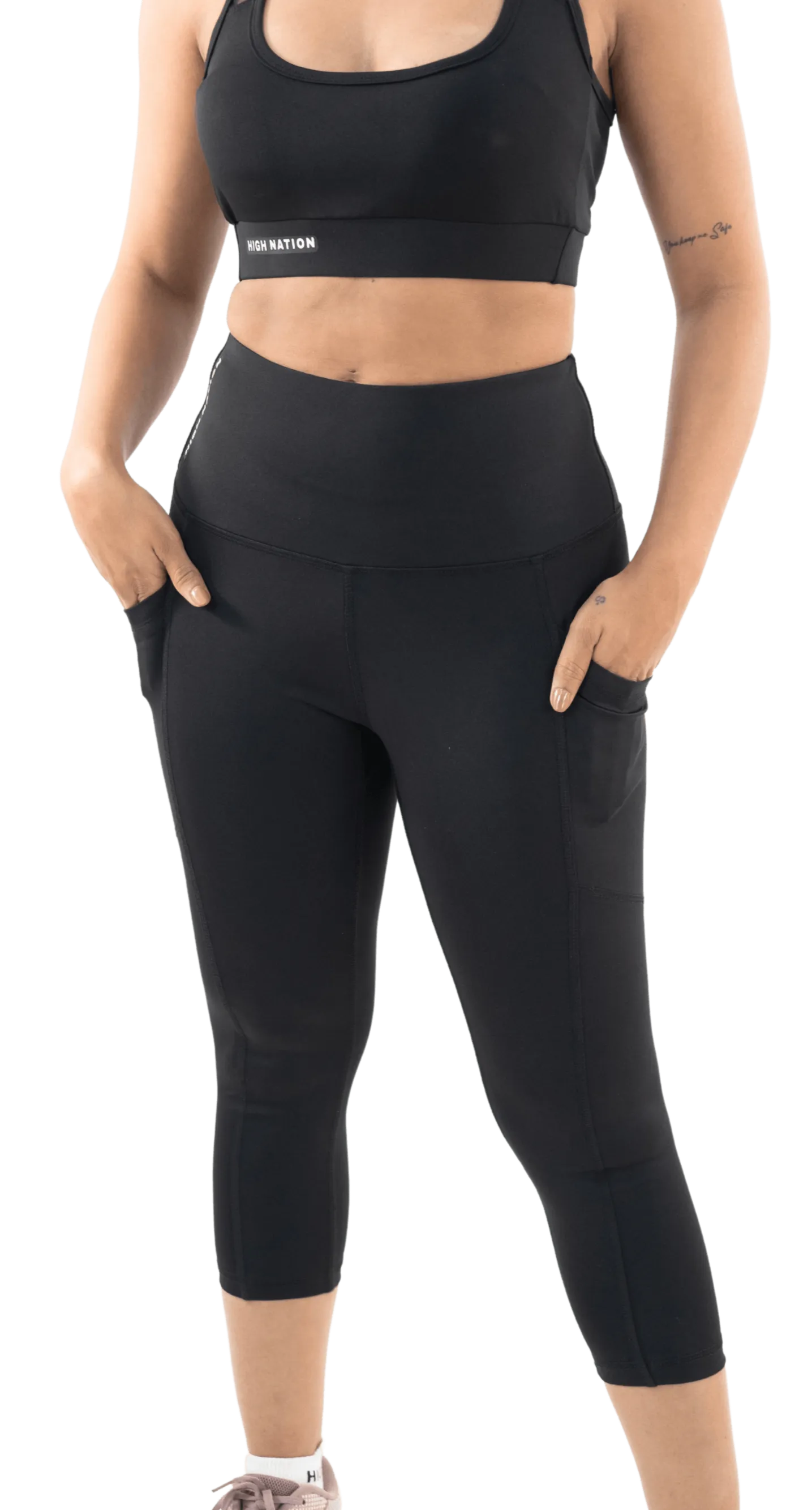 Black Sports Bra-Capri Pant Co-Ord Set