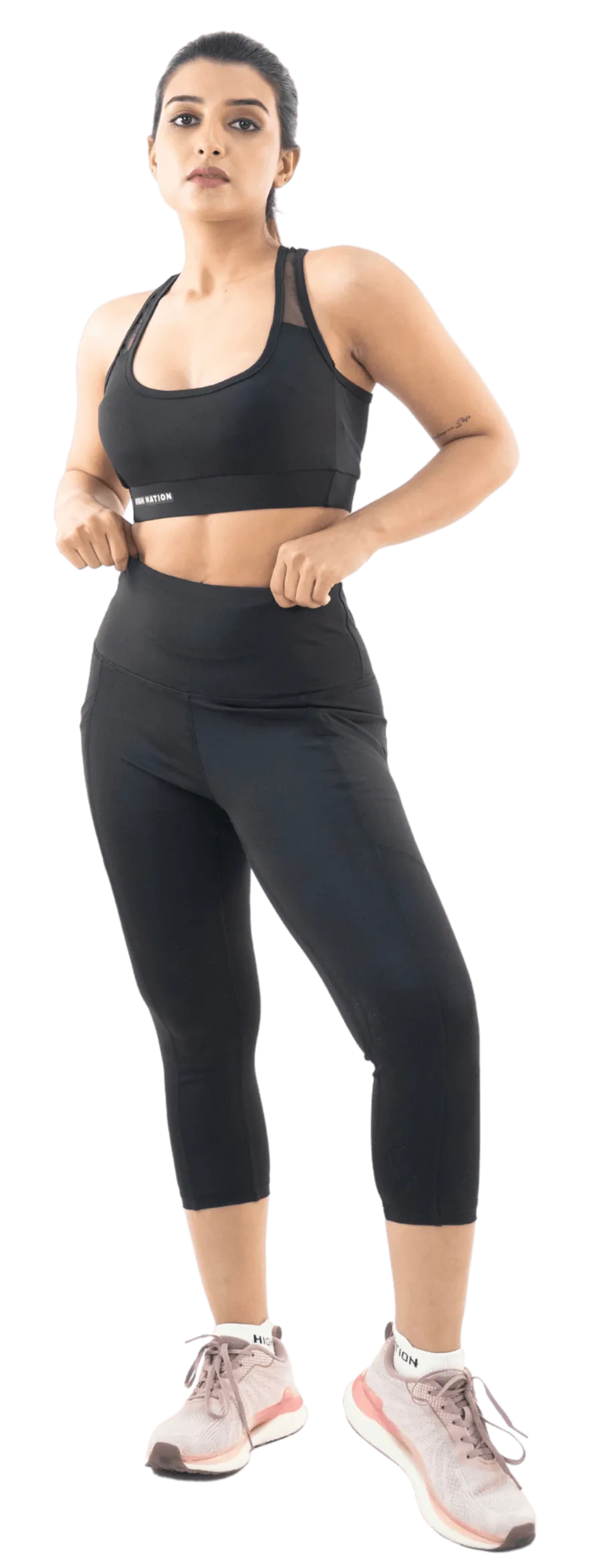 Black Sports Bra-Capri Pant Co-Ord Set