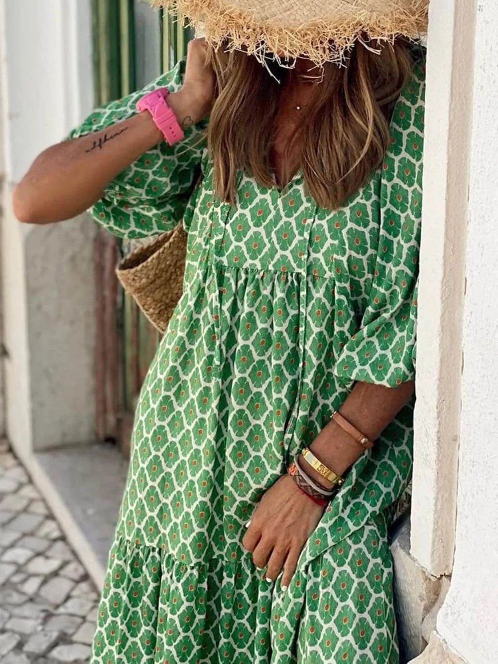 Bohemian Printed Stylish Maxi Dress