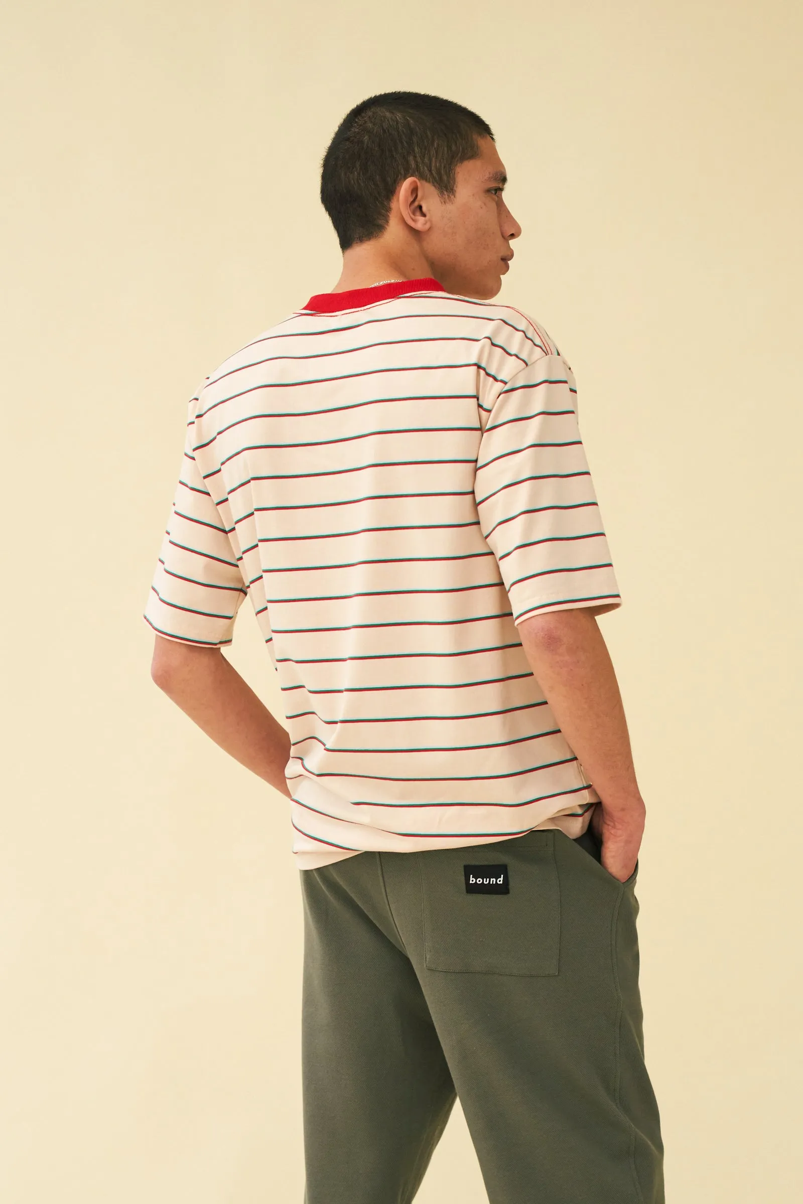 bound 'Light Pink' Stripe Tee