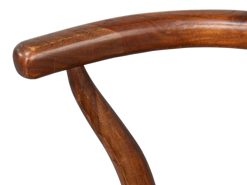 Brown Wishbone Rush Seat Chair