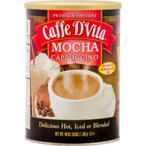 Caffe D'Vita Mocha Cappuccino Mix 48 oz Mocha Cappuccino is our original blend of rich chocolate and 100% premium Arabica coffee-501333