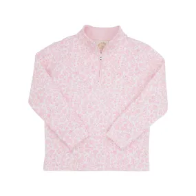 Canter Collar Half-Zip - Greenville Garden with Palm Beach Pink Stork