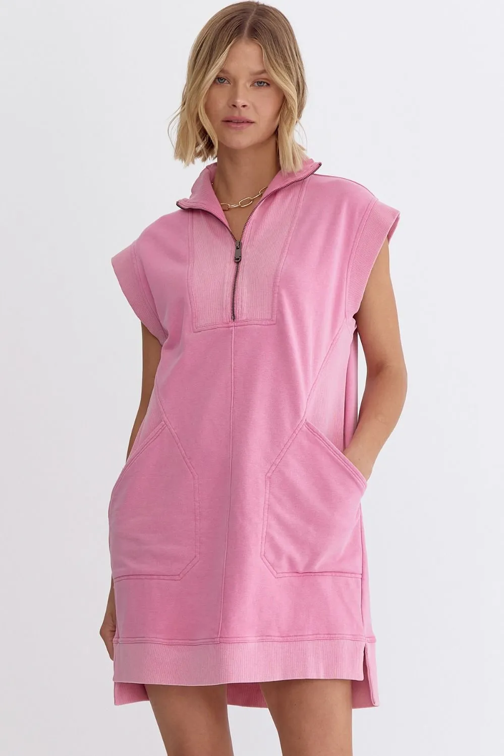 Casual Darling Pink Tunic Dress