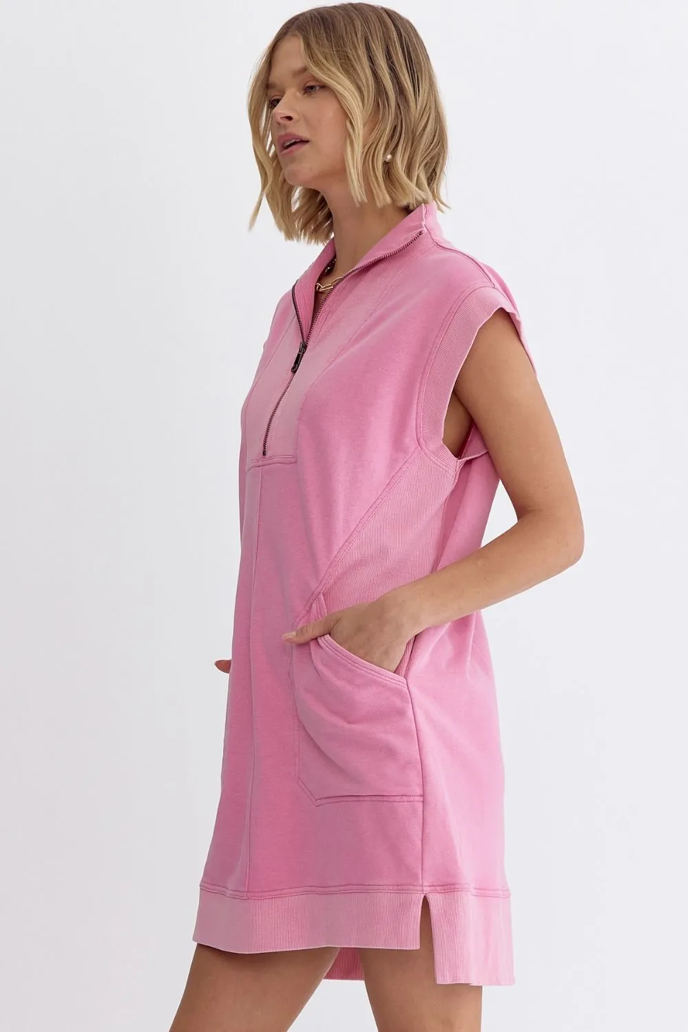 Casual Darling Pink Tunic Dress