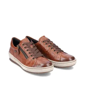 Casual Lace Up/Zip Sneaker Brown