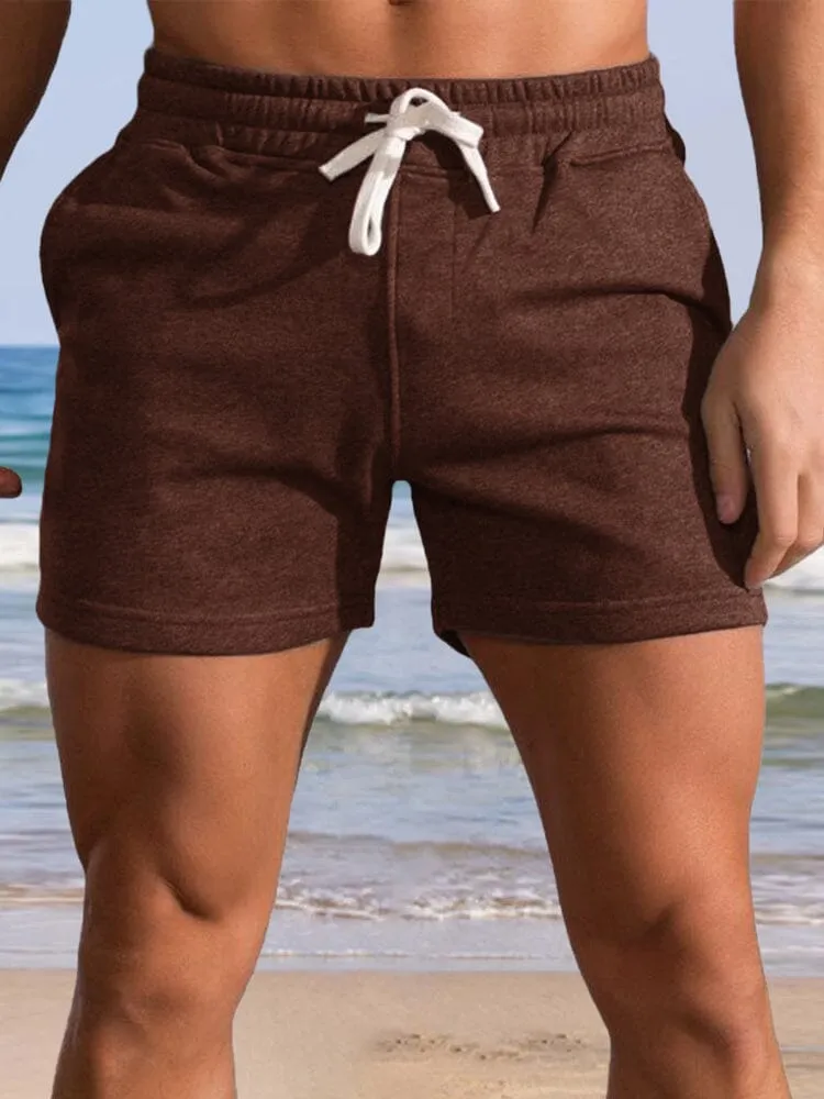 Casual Solid Color Beach Shorts