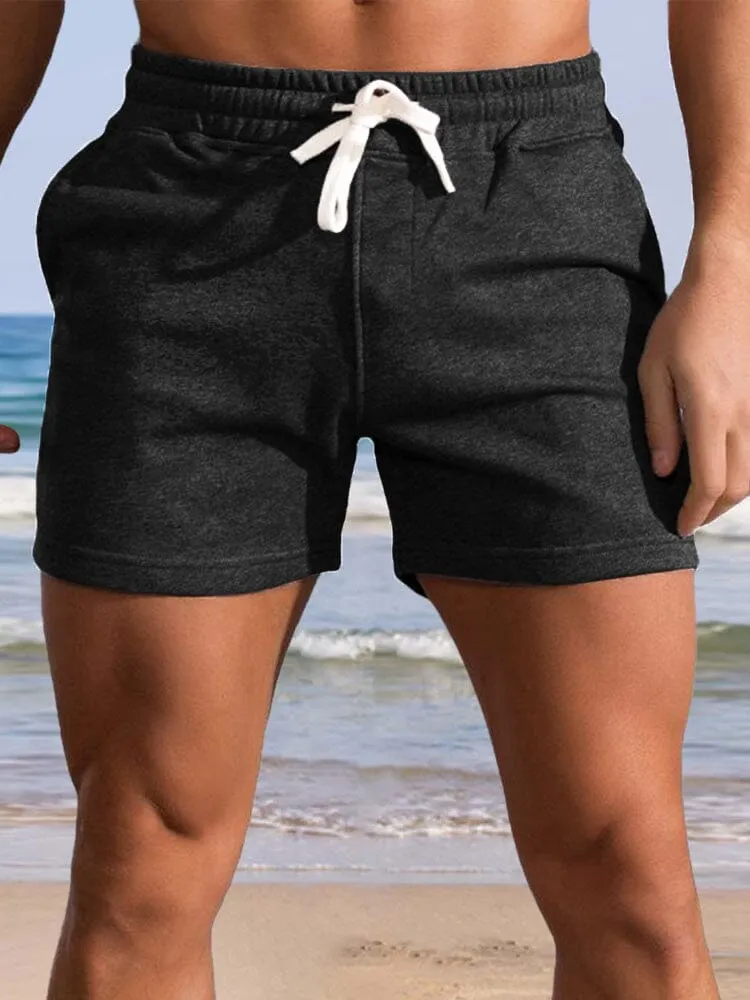 Casual Solid Color Beach Shorts