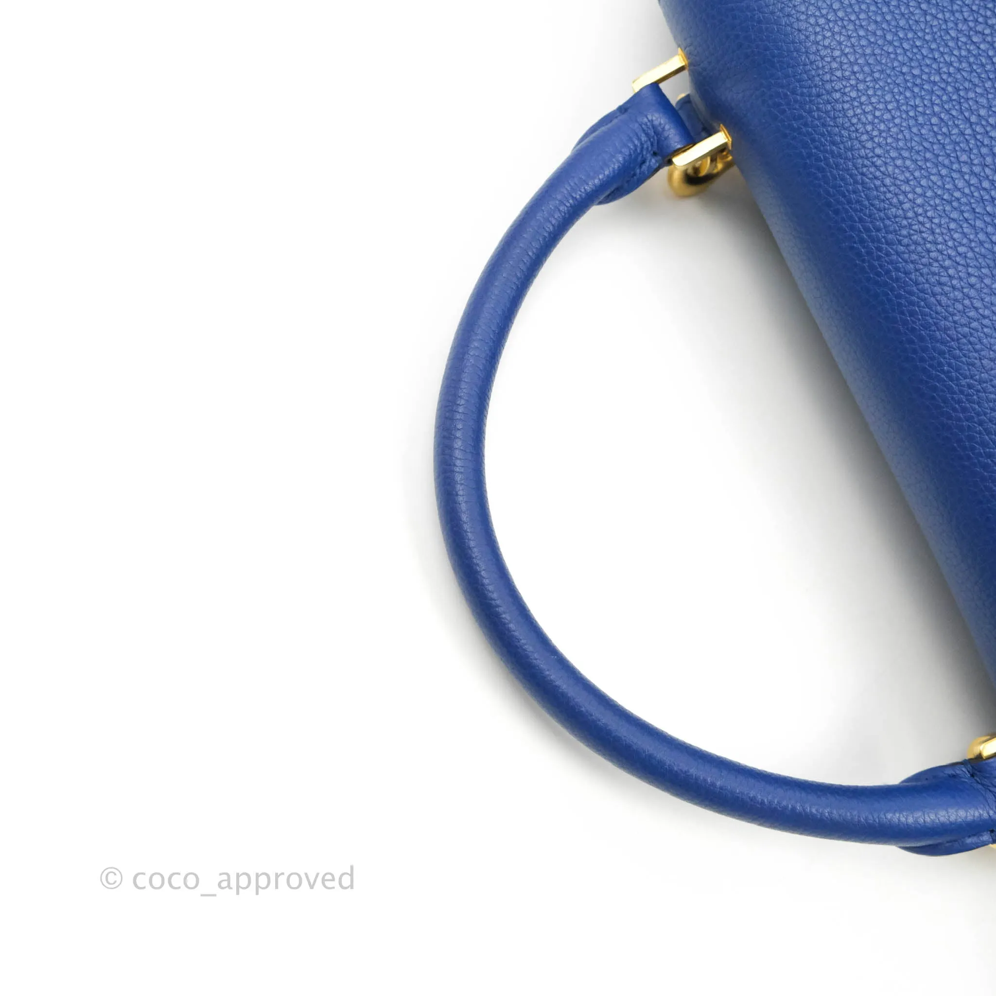 Celine Sleek Small Tri-Color Trapeze Blue Calfskin