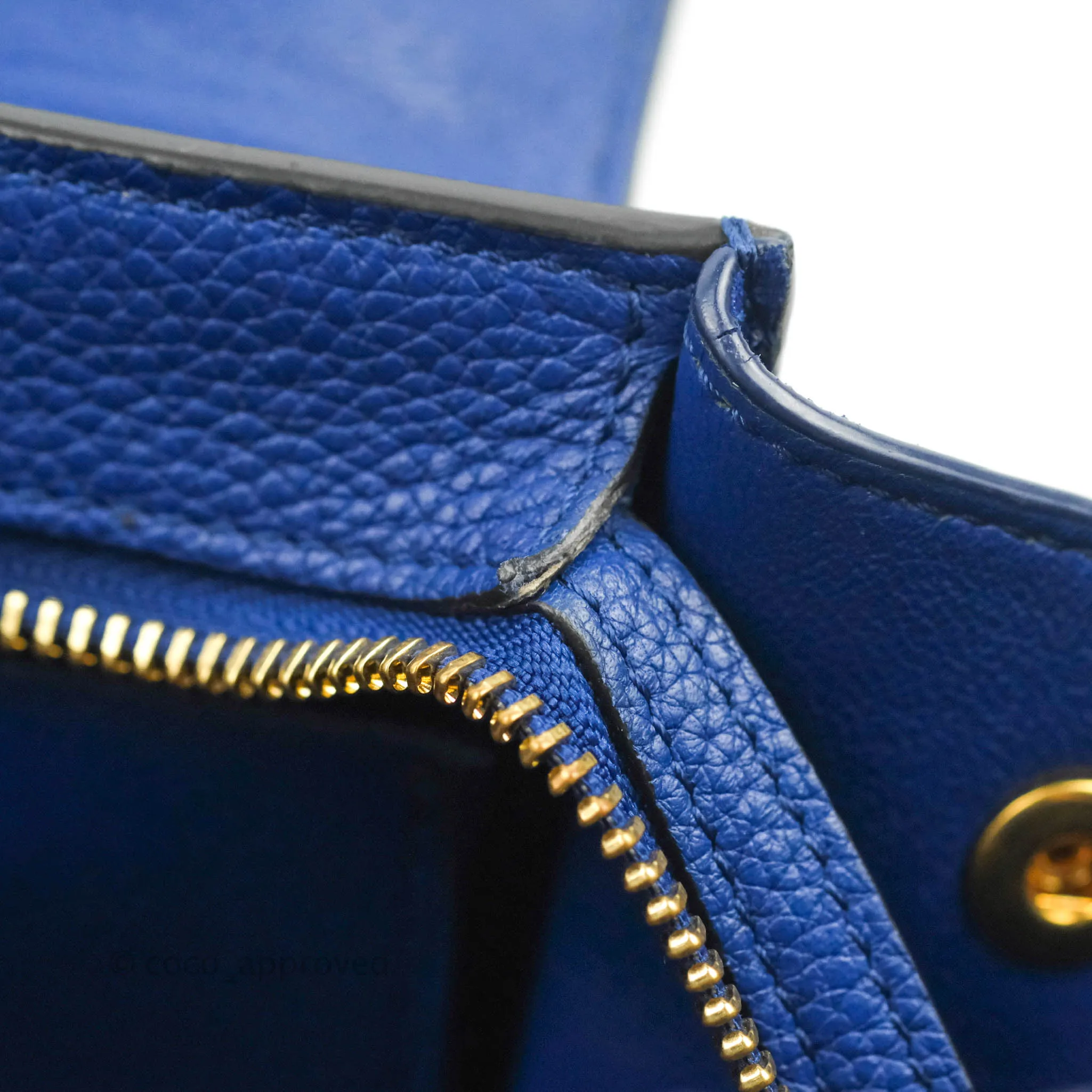 Celine Sleek Small Tri-Color Trapeze Blue Calfskin