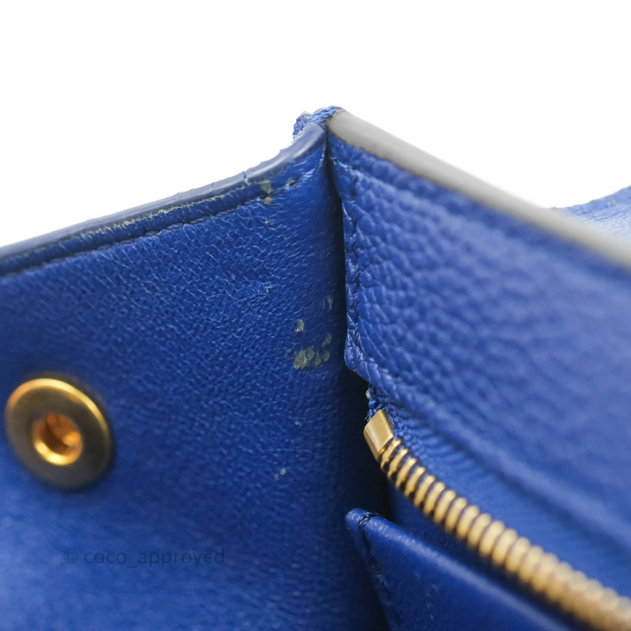 Celine Sleek Small Tri-Color Trapeze Blue Calfskin