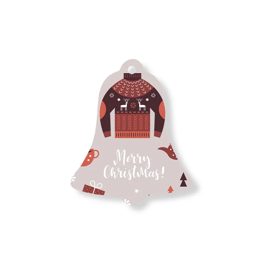 Christmas Decorations CHRISTMAS JUMPER- Wooden Xmas Bell And Fridge Magnet