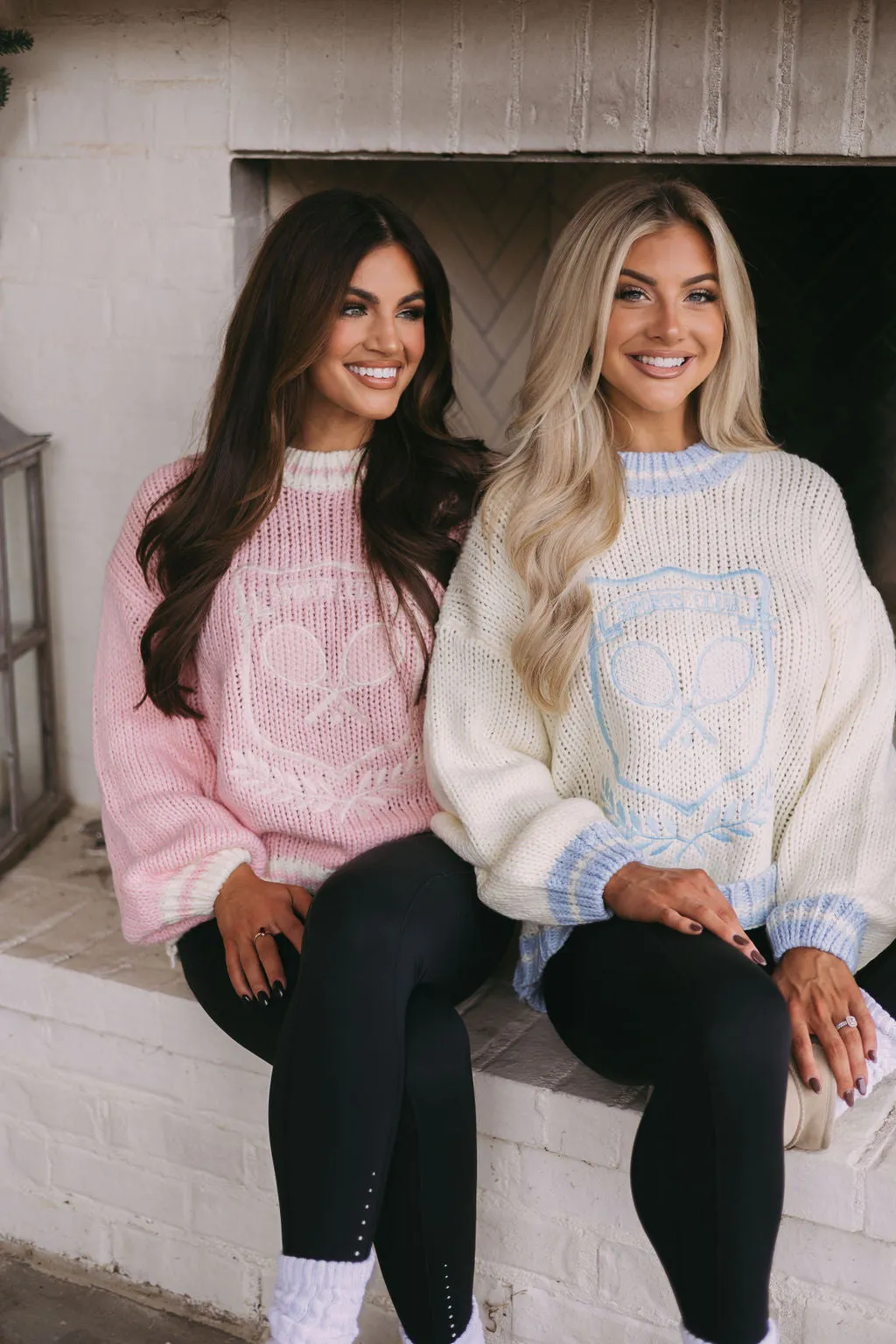 Chunky Sports Club Sweater-Light Pink