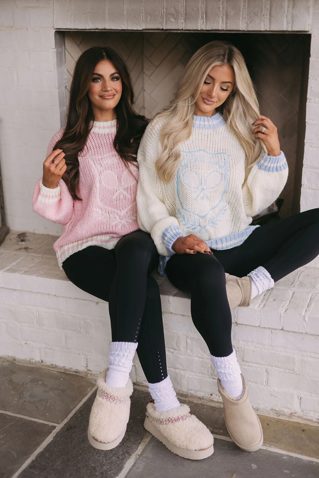 Chunky Sports Club Sweater-Light Pink