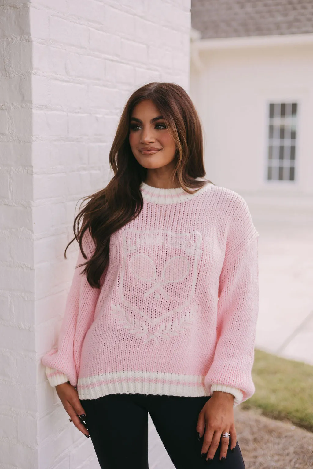 Chunky Sports Club Sweater-Light Pink